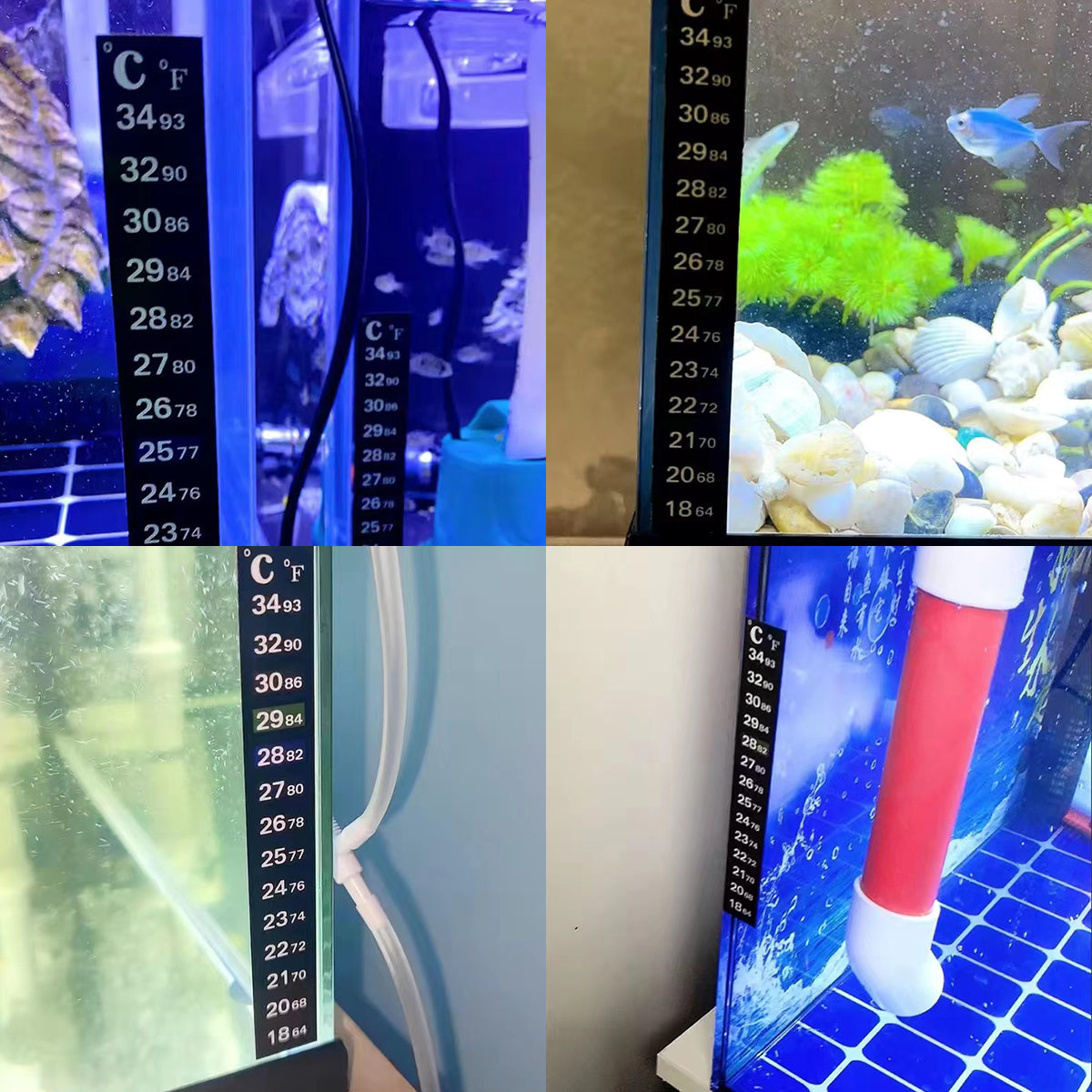 Thermometer Strip Adhesive Strip for Fish Tank, Digital Temperature Sticker for Aquarium, Liquid Crystal Sensor Thermometer