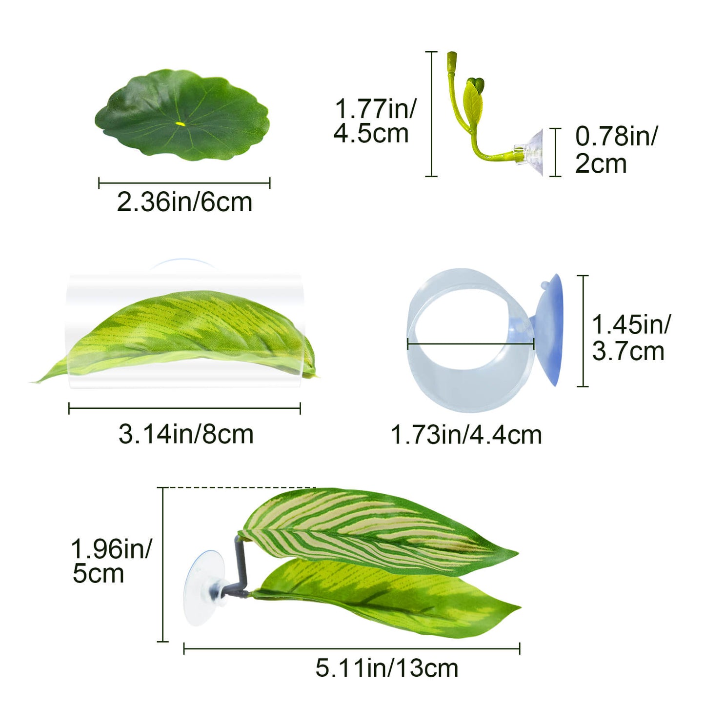 5PCS Betta Hammock & Fish Toys Set, Soft Aquarium Decor Plastic Plants that Won’t Damage Fishtail, Acrylic Tube Tunnel for Betta Fish Tank Decorations, Aquarium Hideout with Spare Suction Cups