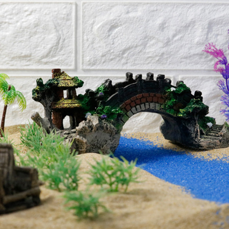 Aquarium Resin Bridge Decoration, Fish Tank Archway for Betta Fish Hideout