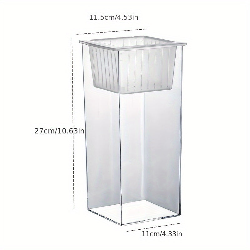 Crystal-Clear Plastic Fish Tank, Cylindrical or Rectangular Desktop Fish Tank & Hydroponic Planter, High-Transparency Display for Aquatic Plants, Fresh/Dried Flowers, Home & Office Décor