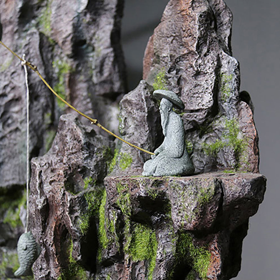 Aquarium Ornament Fishing Old Man with Fishing Rod,Fairy Garden Accessories for Micro Landscape Decoration,Zen Garden for Desk