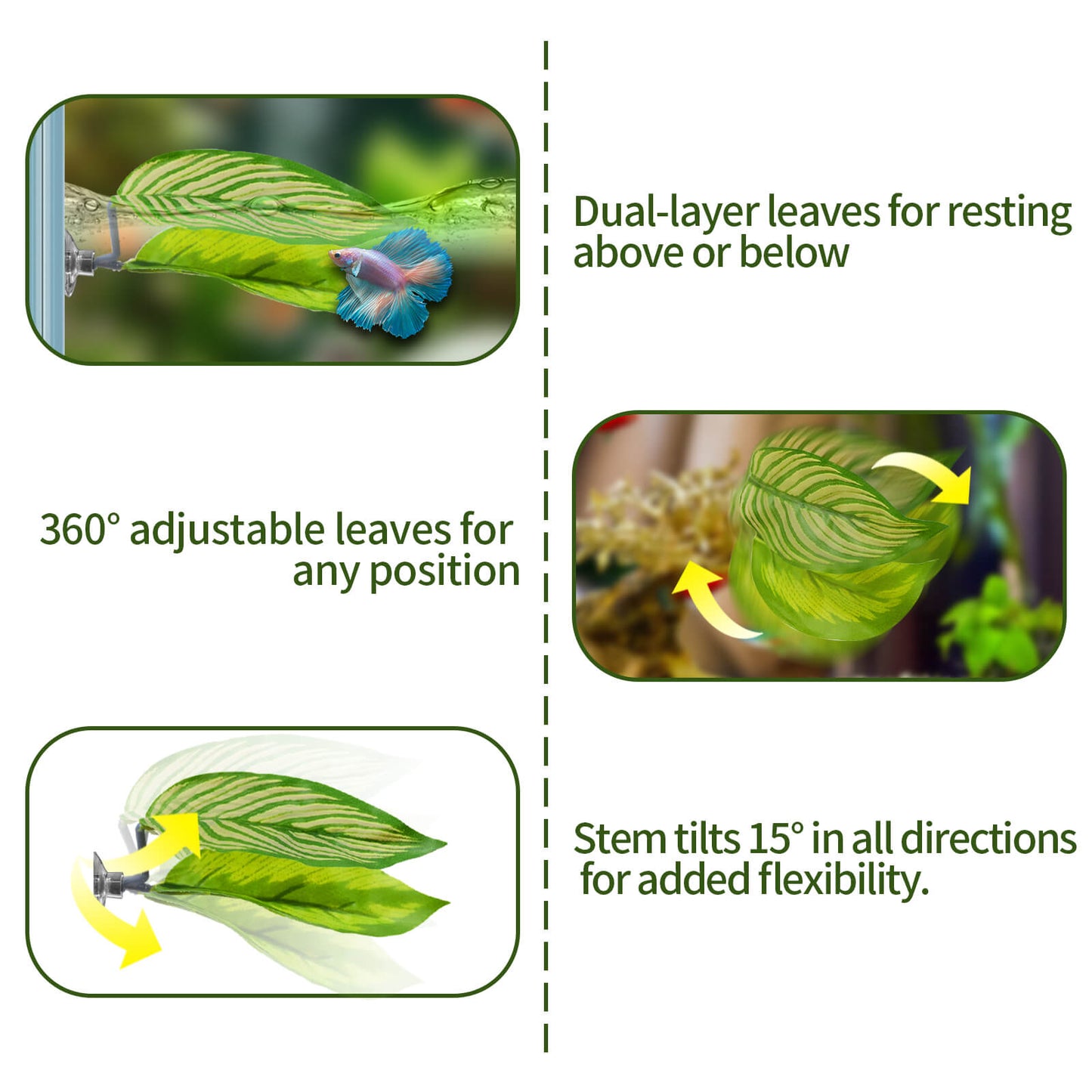 5PCS Betta Hammock & Fish Toys Set, Soft Aquarium Decor Plastic Plants that Won’t Damage Fishtail, Acrylic Tube Tunnel for Betta Fish Tank Decorations, Aquarium Hideout with Spare Suction Cups