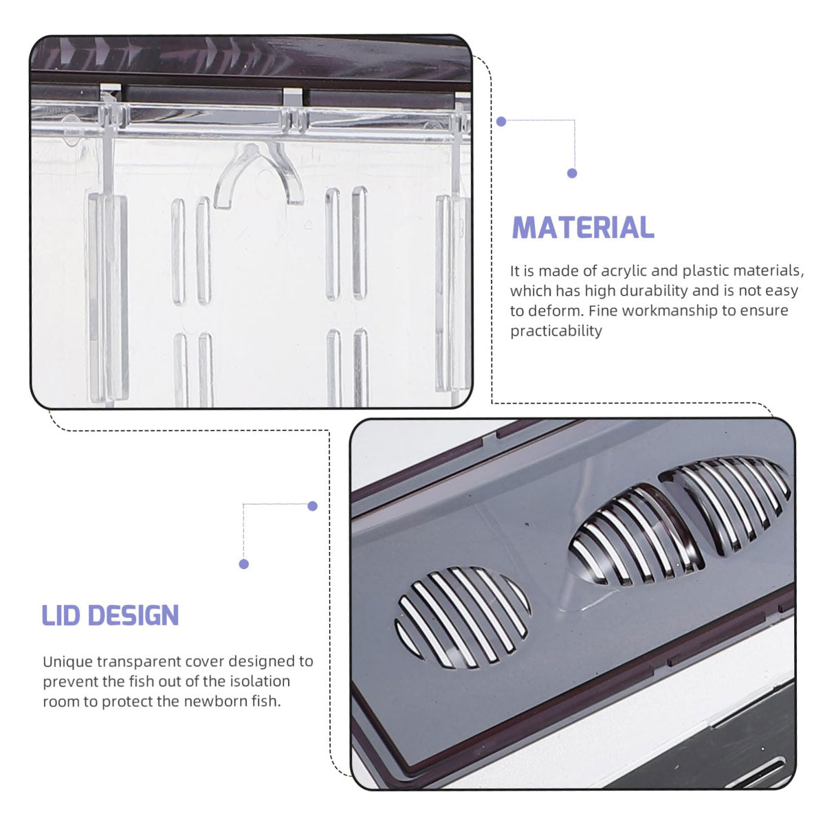 Aquarium Breeding Box For Guppy Fish,Acrylic Multifunctional Tropical Fish Tank,Isolation Fish Tank For Betta,Desk Fish Tank