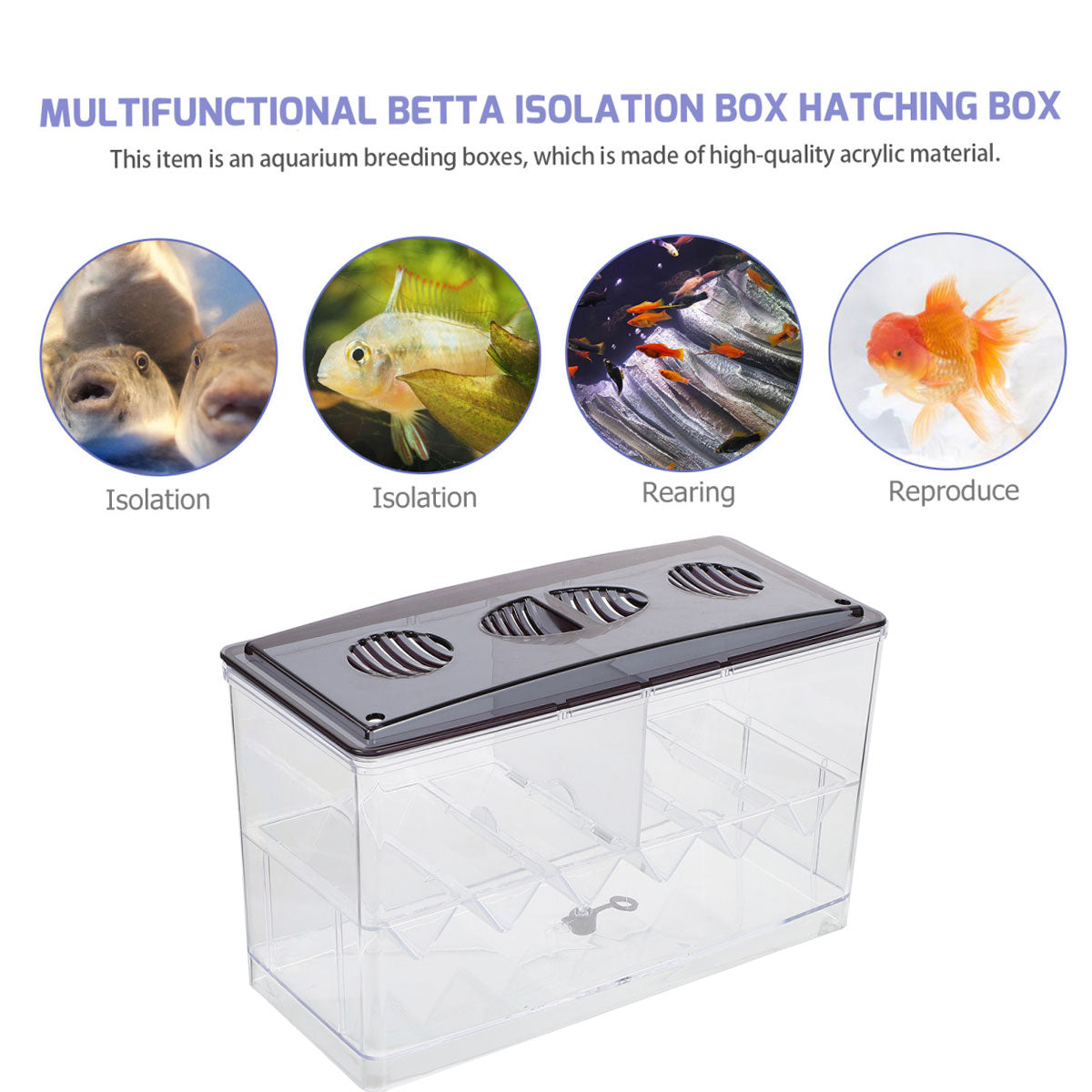 Aquarium Breeding Box For Guppy Fish,Acrylic Multifunctional Tropical Fish Tank,Isolation Fish Tank For Betta,Desk Fish Tank