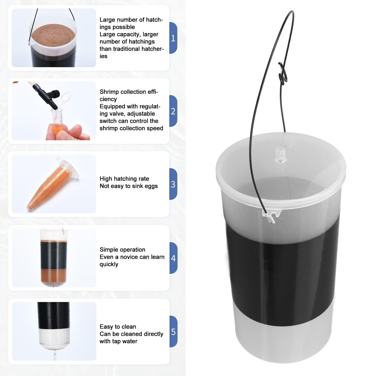 Brine Shrimp Hatchery Kit with Net, Incubator Set for Brine Shrimp Eggs Hatching