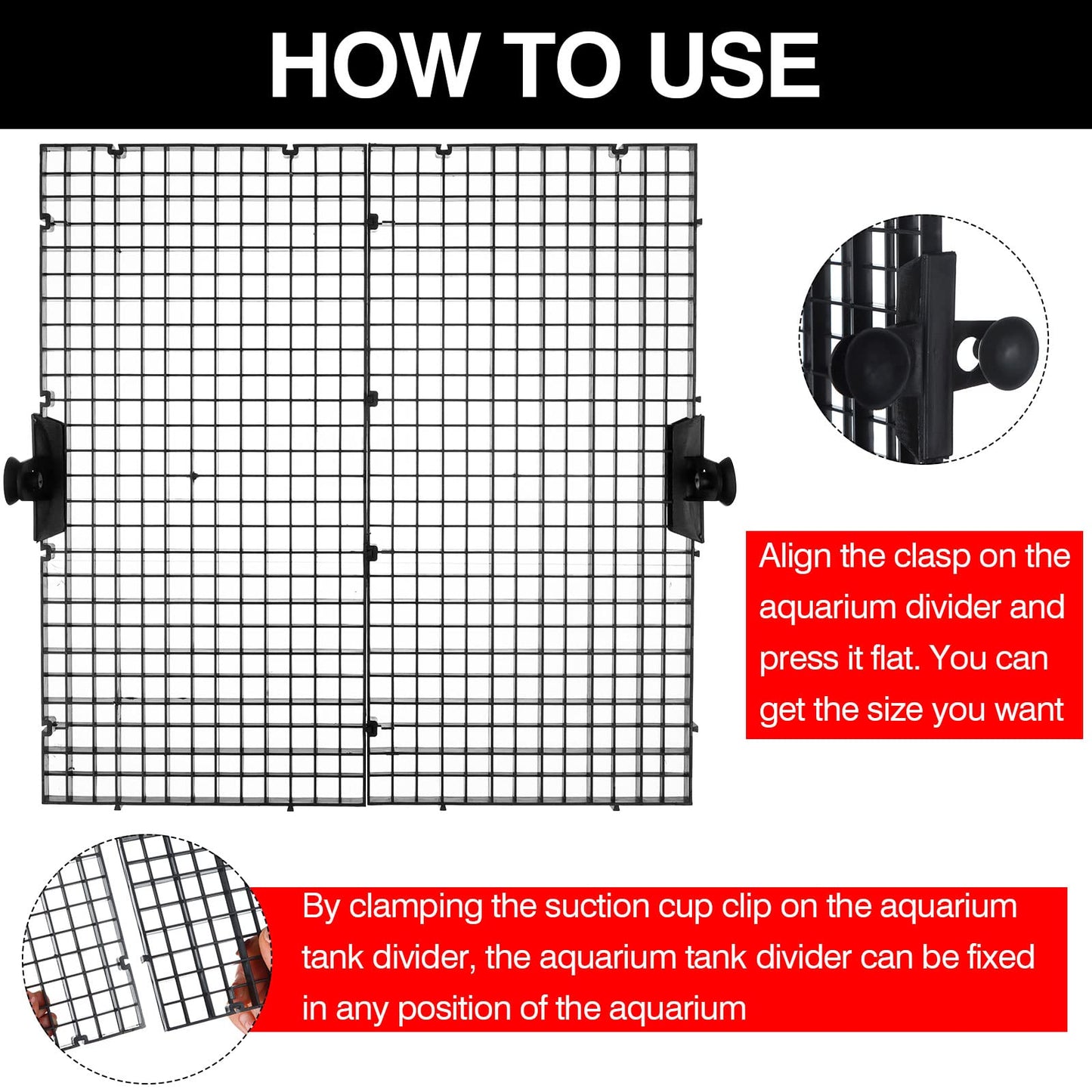 4/8/12PCS Aquarium Grid Plastic, Fish Tank Divider, Egg Crate for DIY Filtration and Bottom Protection in Aquascaping