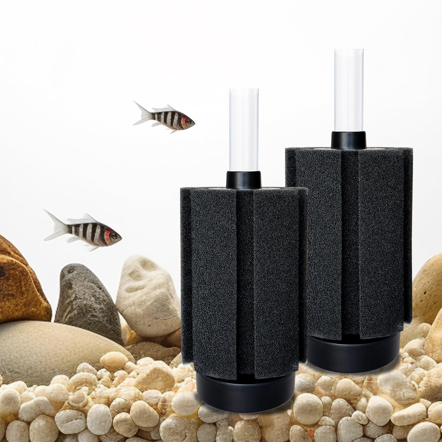 Aquarium Large Bio Sponge Filter Quiet Betta Fry Shrimp and Small Fish Foam Filter for Fish Tank Up to 60 Gallon