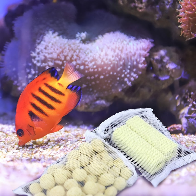 10 PCS Aquarium Filter Media Bags, Reusable Mesh Bags Aquarium Substrate, Aquarium Media Bag, Filter Media Bag, Aquarium Filter Media Bags with Zipper for Fish Tank Filter, Not Included Activated Carbon, Biospheres Ceramic Rings(5.9Inchesx7.8Inches)