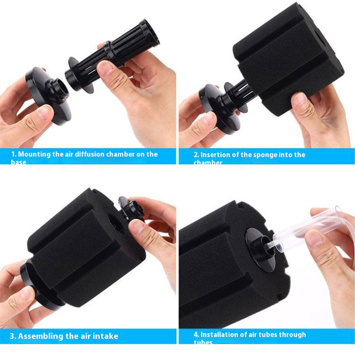 Aquarium Large Bio Sponge Filter Quiet Betta Fry Shrimp and Small Fish Foam Filter for Fish Tank Up to 60 Gallon