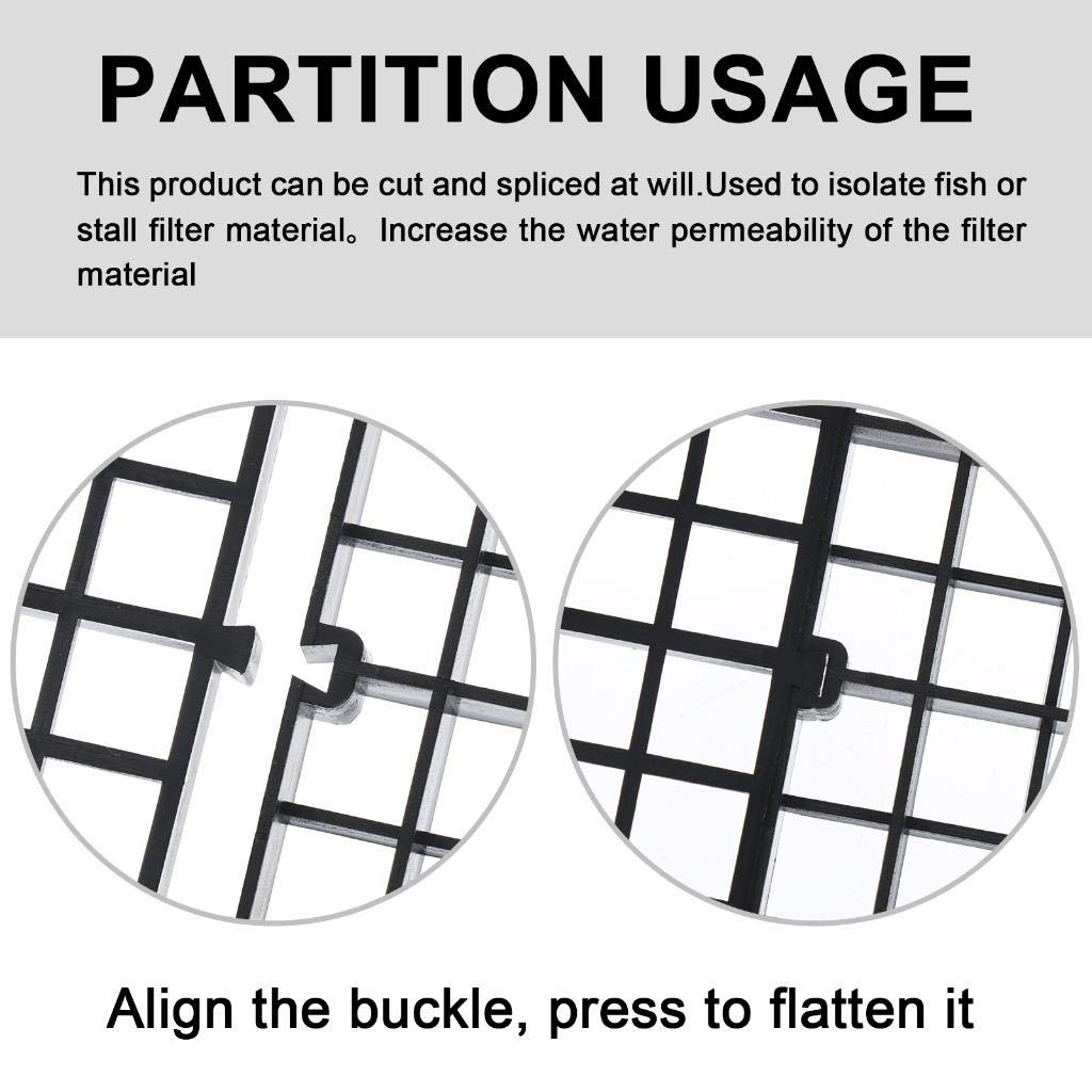 4/8/12PCS Aquarium Grid Plastic, Fish Tank Divider, Egg Crate for DIY Filtration and Bottom Protection in Aquascaping
