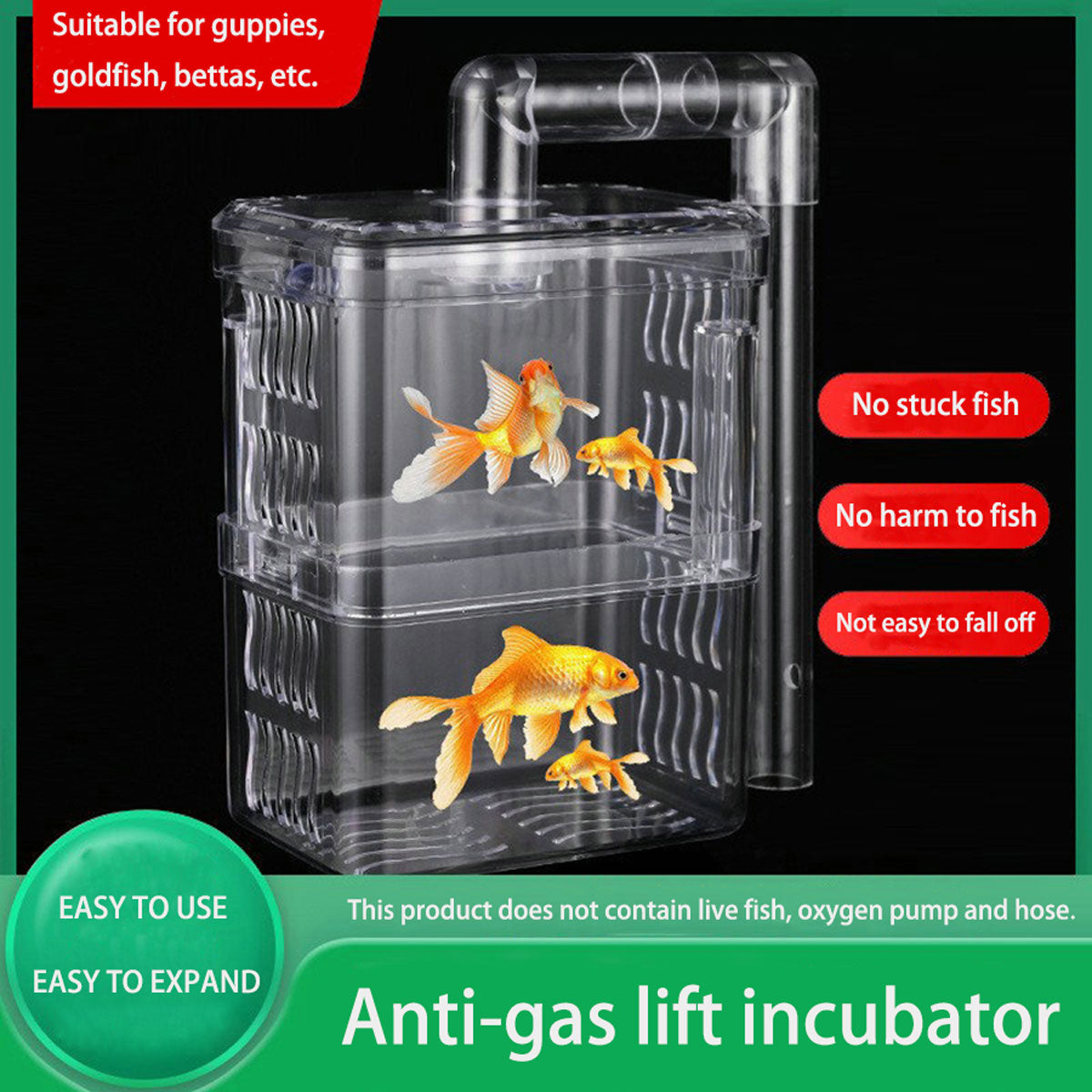 Fish Breeding Box,Fish Hatch Box for Use in Fish Tanks,Acrylic Fish Isolation Box for Baby Fishes Shrimp Guppy and Clownfish