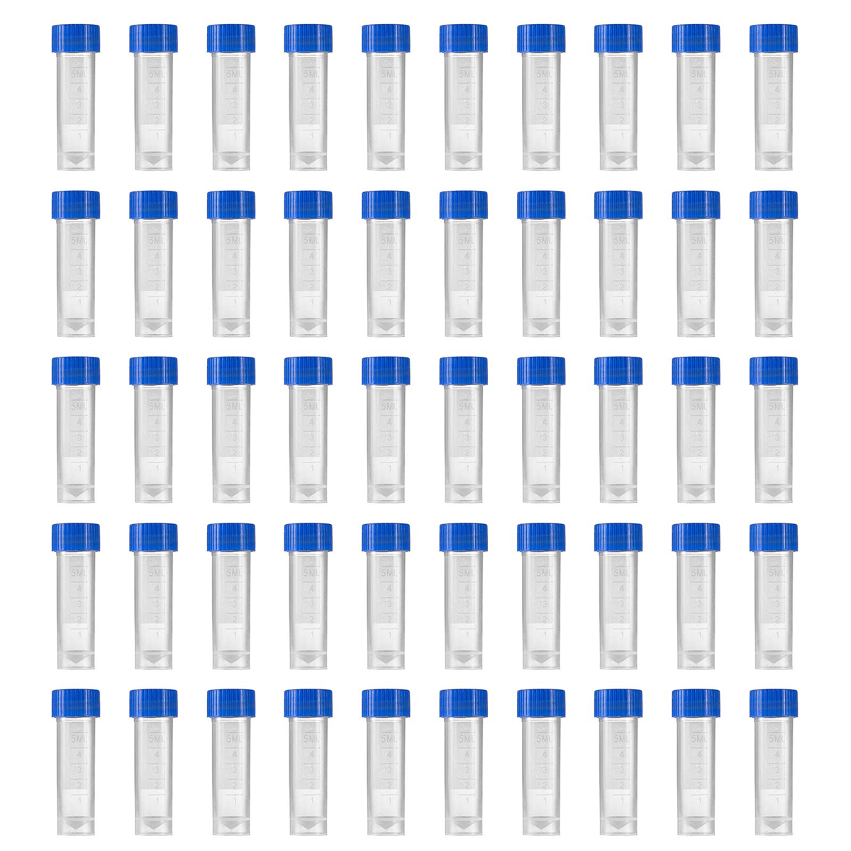 50/100Pcs x 5ml Brine Shrimp Collection Tubes with Caps – for Brine Shrimp Hatchery, Storage & Freezing Baby Brine Shrimp