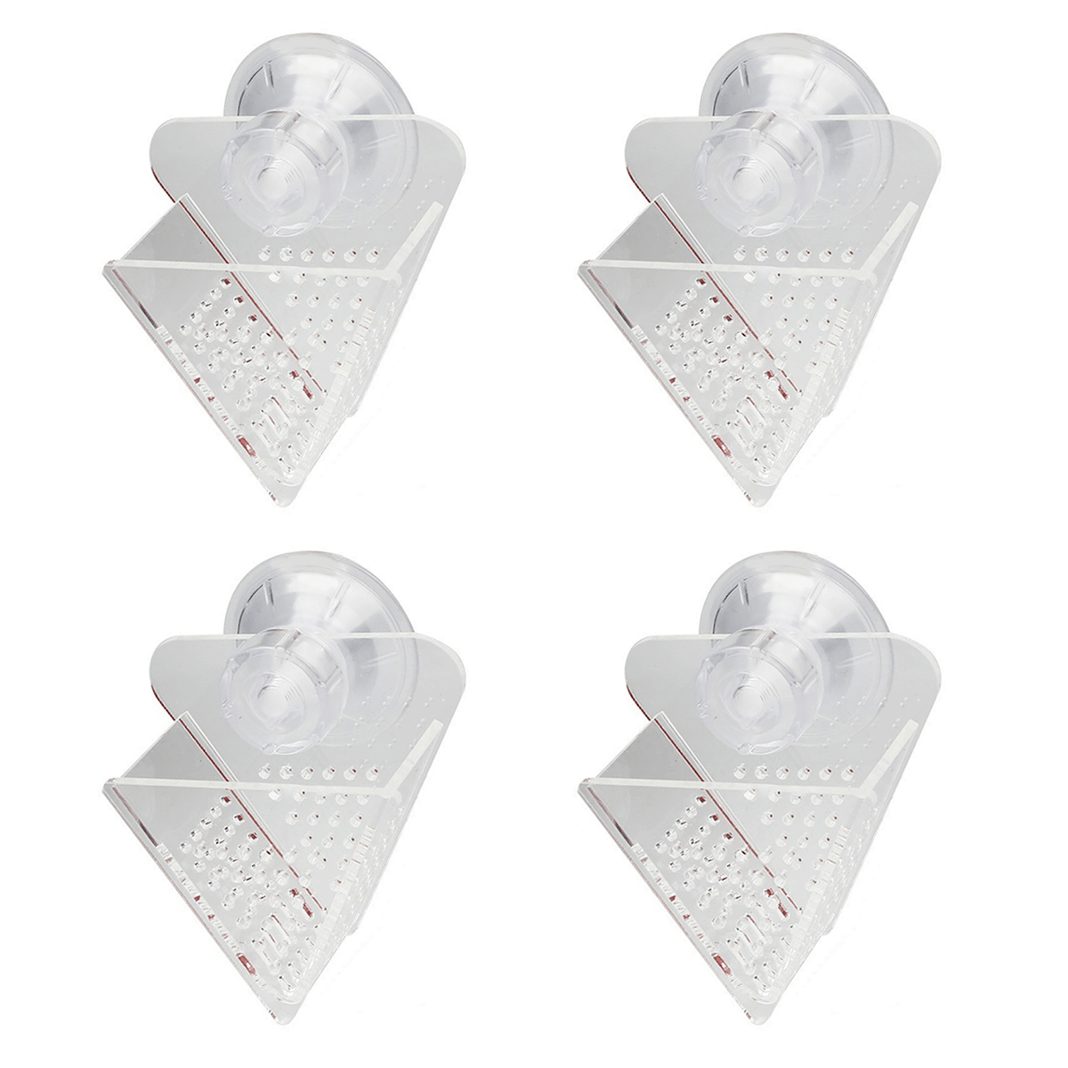 1/4PCS Acrylic V-Shape Live Food Feeder Cup with Suction Cup – For Red Worms, Large Baby Brine Shrimp, Bloodworms