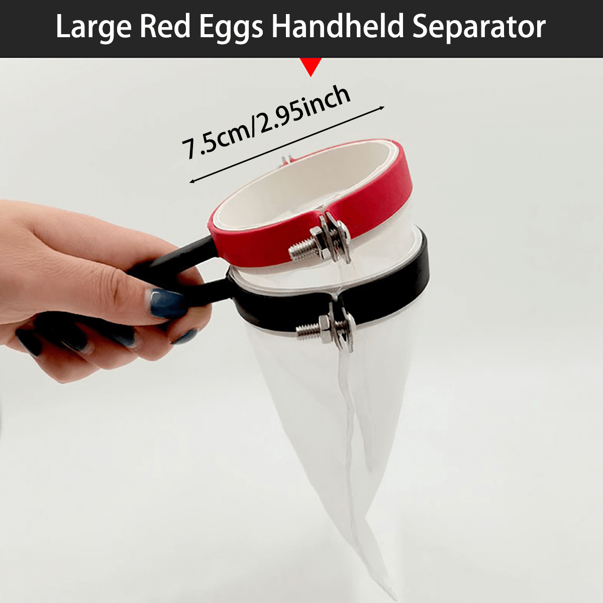 Stainless Steel Handheld Brine Shrimp Separator with Silicone Grip – Large Red Egg, Ultra-Fine Egg, or Combo Set for Brine Shrimp Hatchery
