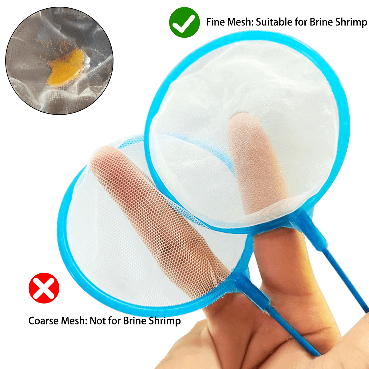 5-Pack Mini Fine Mesh Brine Shrimp Nets – For Baby Brine Shrimp, Fry, Betta, and Aquarium Cleaning