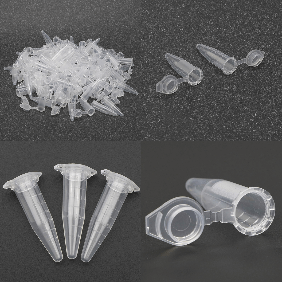 100/500pcs x 1.5ml Clear Conical Brine Shrimp Collection Tubes – for Brine Shrimp Hatchery, Freezing & Storage