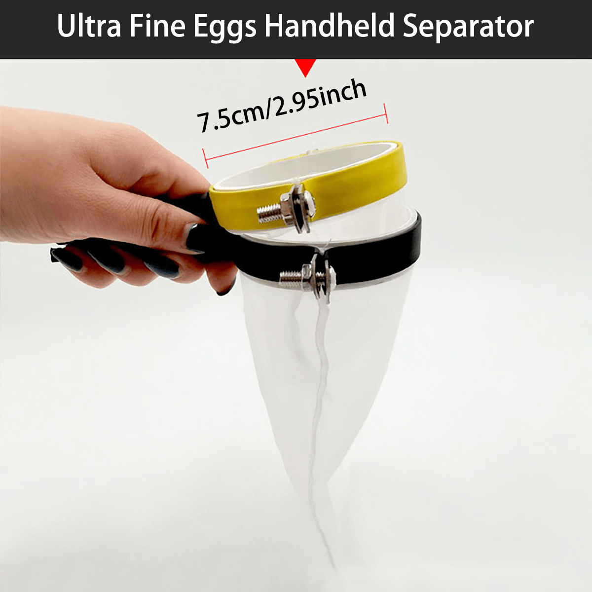 Stainless Steel Handheld Brine Shrimp Separator with Silicone Grip – Large Red Egg, Ultra-Fine Egg, or Combo Set for Brine Shrimp Hatchery