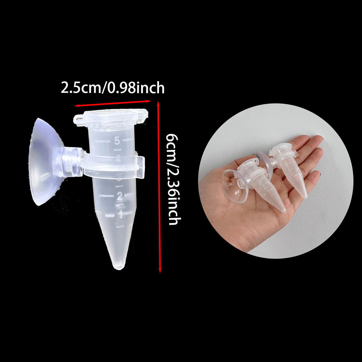 10PCS Shrimp Feeding Dish with Fish Feeding Tube – 2.36" Transparent Feeder for Shrimp Larvae, Freshwater & Saltwater Aquariums