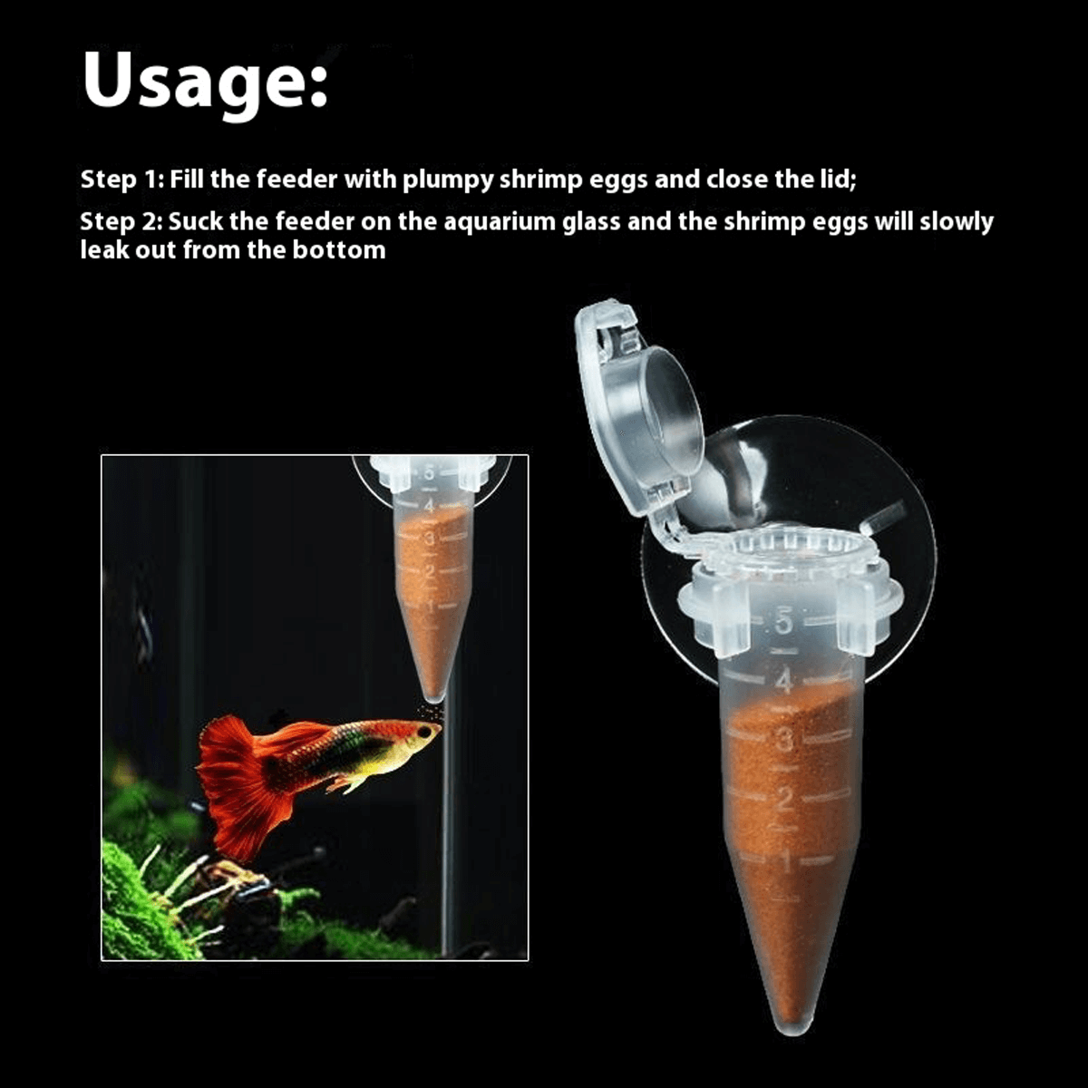 10PCS Shrimp Feeding Dish with Fish Feeding Tube – 2.36" Transparent Feeder for Shrimp Larvae, Freshwater & Saltwater Aquariums