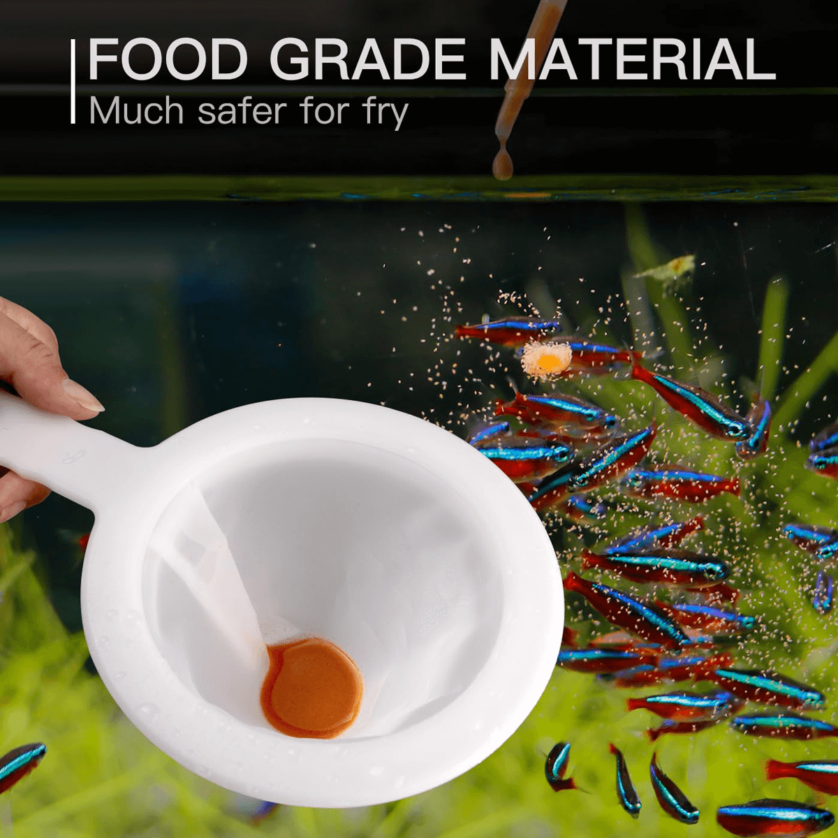 Brine Shrimp Net Separator Kit - 80/200 Mesh Filters with Collapsible Handle & Feeding Tubes for Brine Shrimp Harvesting