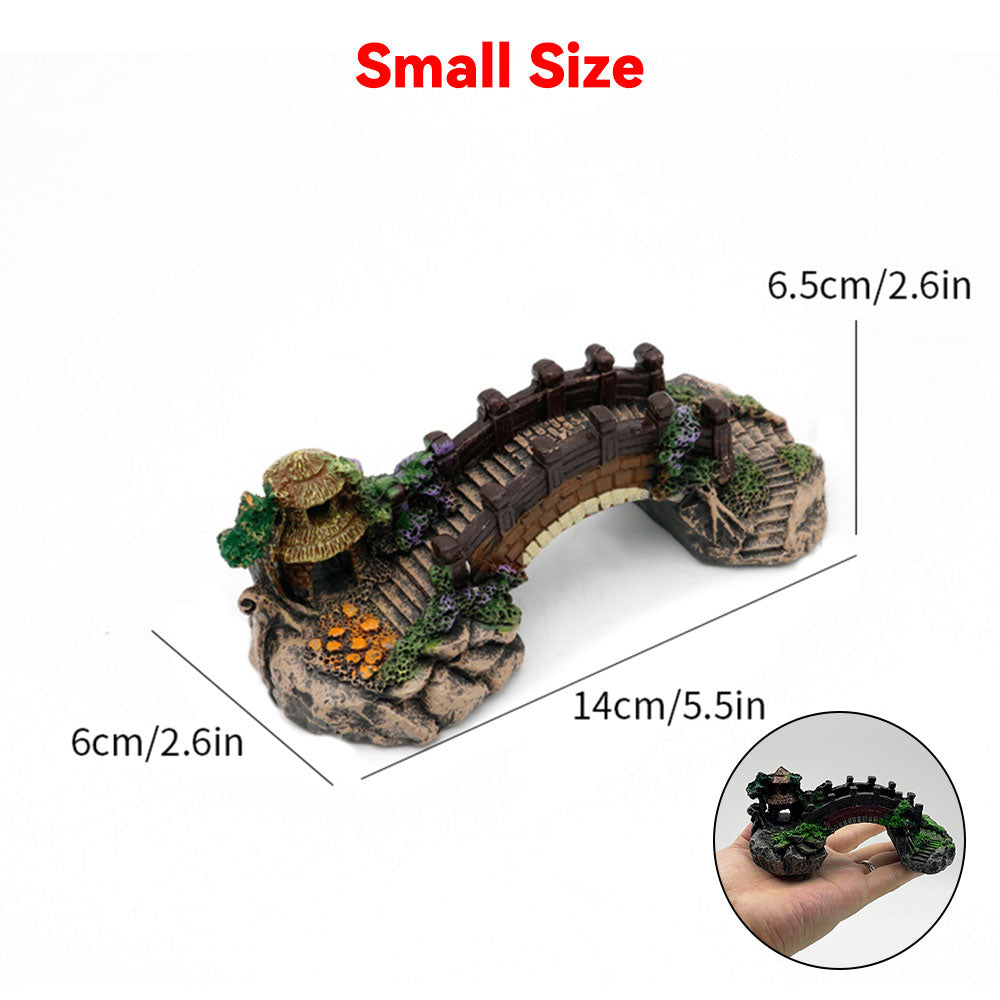 Aquarium Resin Bridge Decoration, Fish Tank Archway for Betta Fish Hideout
