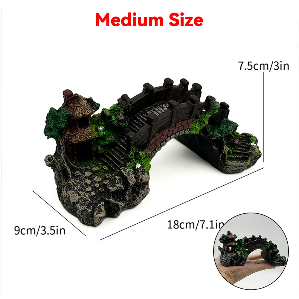 Aquarium Resin Bridge Decoration, Fish Tank Archway for Betta Fish Hideout