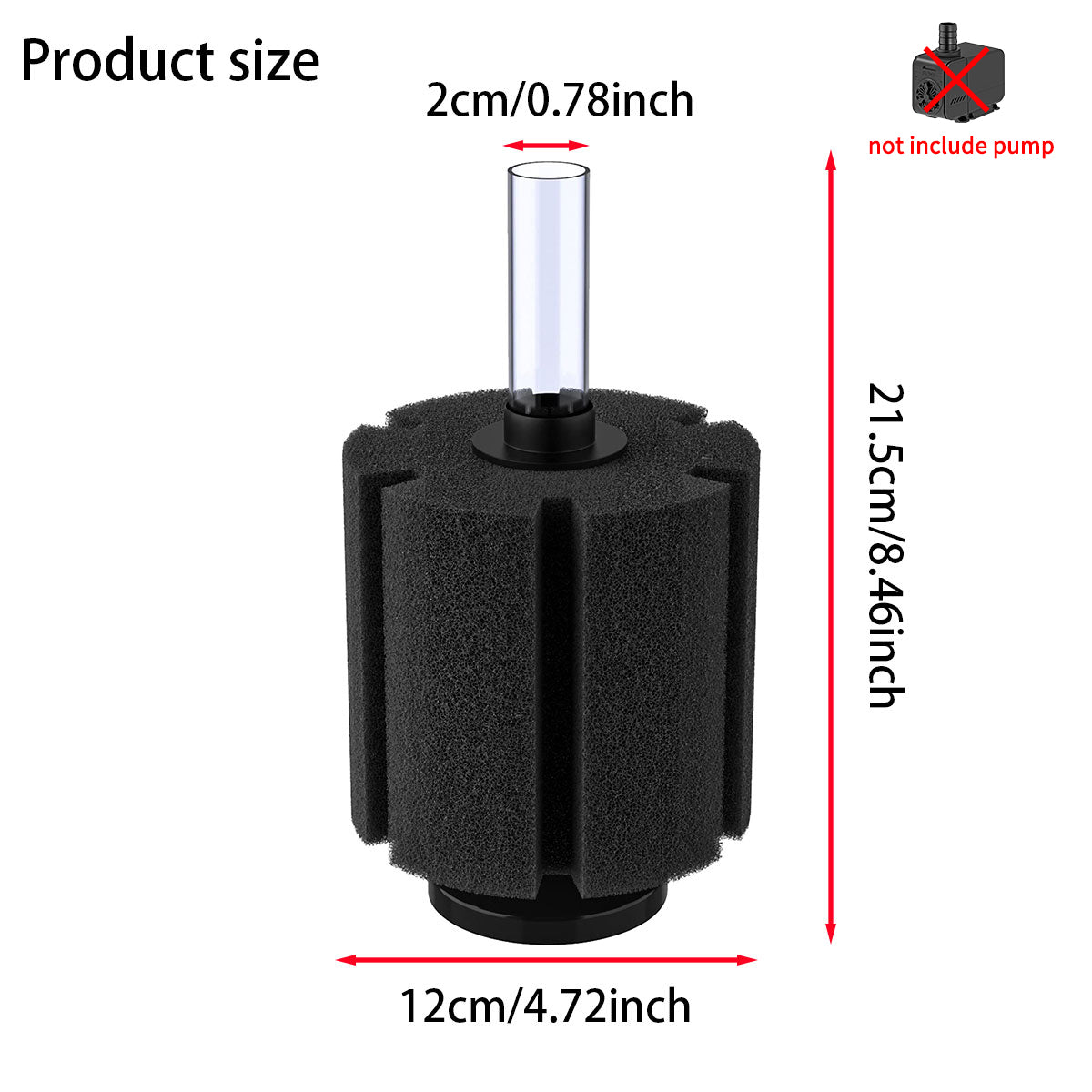 Aquarium Large Bio Sponge Filter Quiet Betta Fry Shrimp and Small Fish Foam Filter for Fish Tank up to 60 Gallon