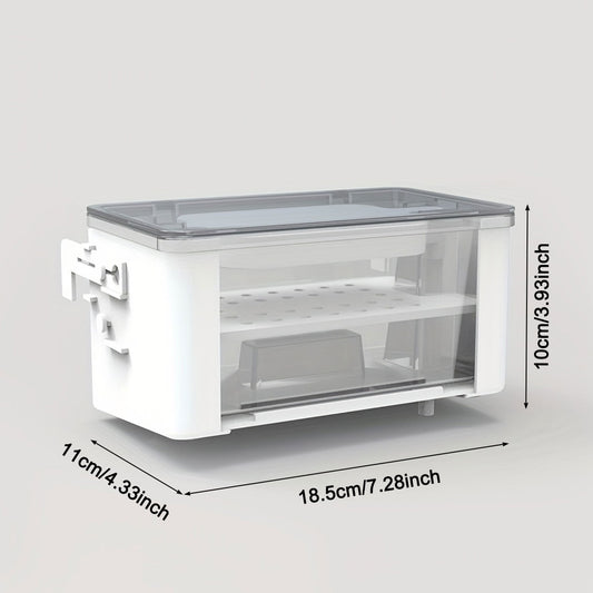 2-Layer Filtration Aquarium Filter Box with Waterfall Flow, Multilayer Aquarium Filter, Low Noise , Aquarium Corner Filter Aquarium Accessories , for Fish Tanks of 16-40 Inches,Plastic White