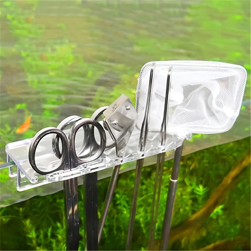 Aquarium Tool Holder Transparent Organizer Aquatic Plants Fish Tackle Storage Rack