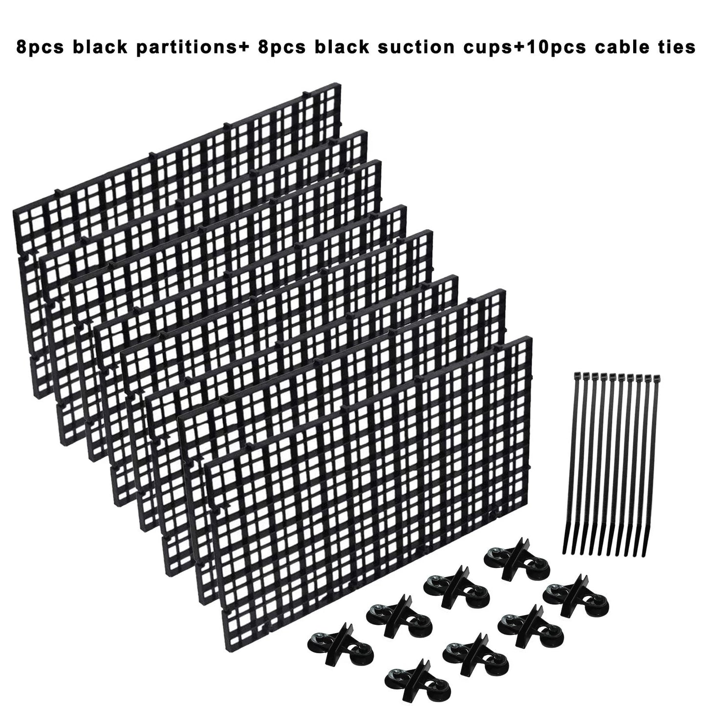 4/8/12PCS Aquarium Grid Plastic, Fish Tank Divider, Egg Crate for DIY Filtration and Bottom Protection in Aquascaping
