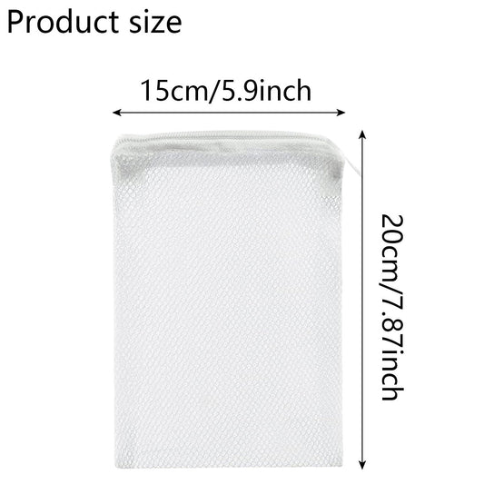 10 PCS Aquarium Filter Media Bags, Reusable Mesh Bags Aquarium Substrate, Aquarium Media Bag, Filter Media Bag, Aquarium Filter Media Bags with Zipper for Fish Tank Filter, Not Included Activated Carbon, Biospheres Ceramic Rings(5.9Inchesx7.8Inches)