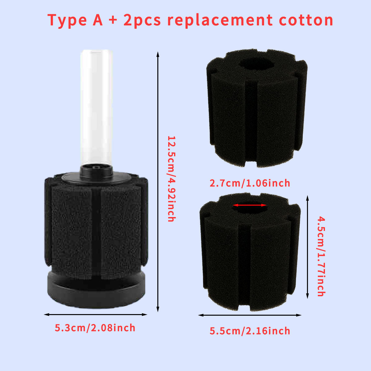 Aquarium Large Bio Sponge Filter Quiet Betta Fry Shrimp and Small Fish Foam Filter for Fish Tank Up to 60 Gallon