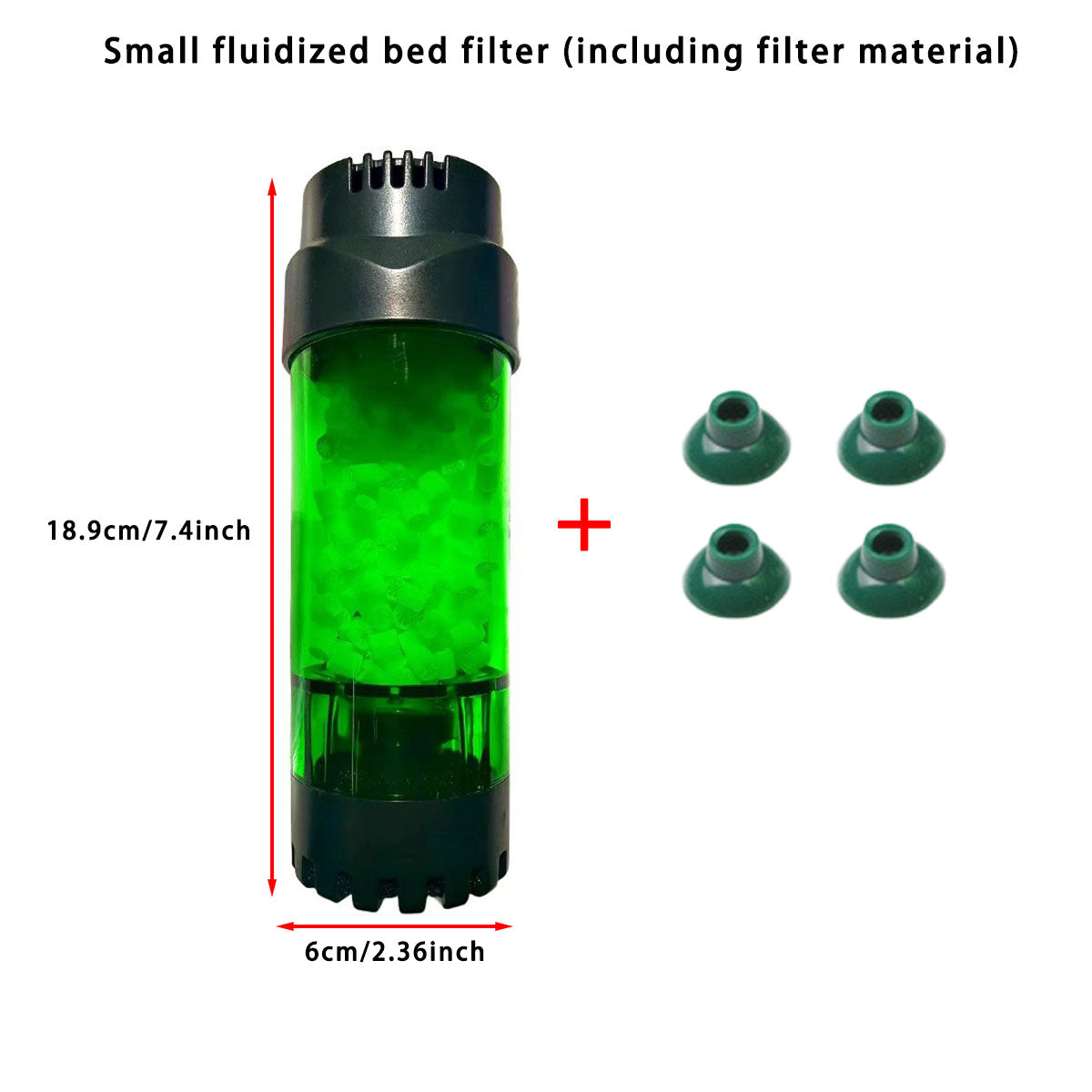 Aquarium Fluidized Bed Filter, Medium Submersible Sponge Filter with Air Stone, Ultra-Quiet Oxygenation, Air Pump Accessories, Suitable for Freshwater And Saltwater, Without Battery