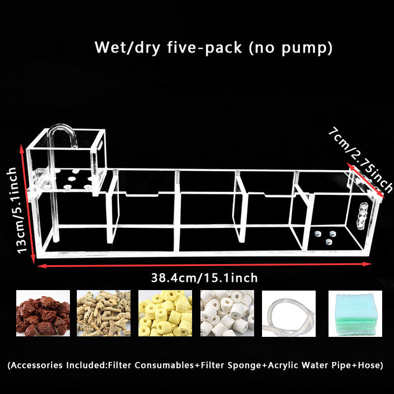 Fish Tank Filter, Wet Dry Separation Hanging Purify Water, Filtro Para Pecera Acrylic External Filter, Small Aquarium Filter Accessories