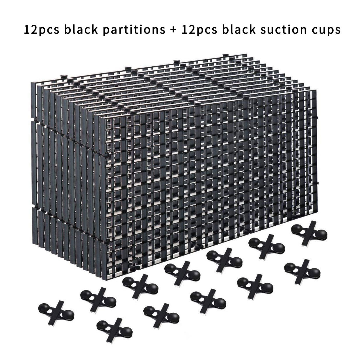 4/8/12PCS Aquarium Grid Plastic, Fish Tank Divider, Egg Crate for DIY Filtration and Bottom Protection in Aquascaping