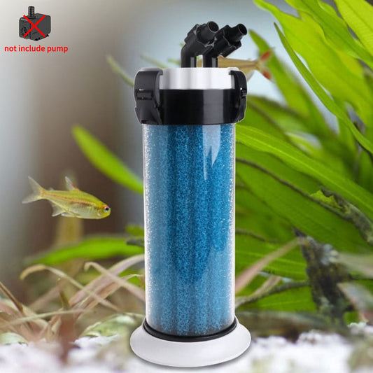 External sponge pre filter installed on canister filter intake