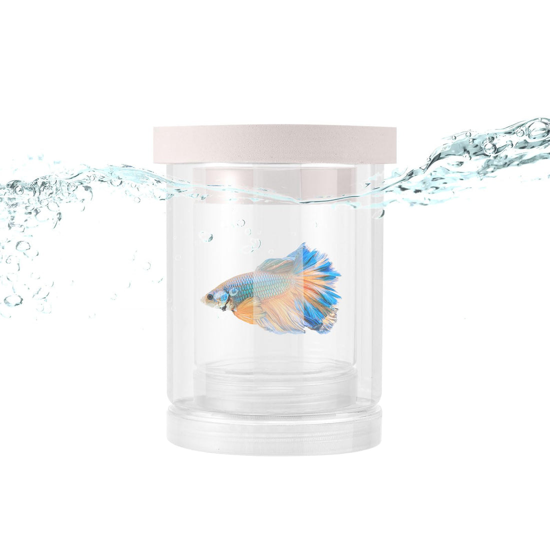 Floating breeding box with EVA ring sitting at water surface