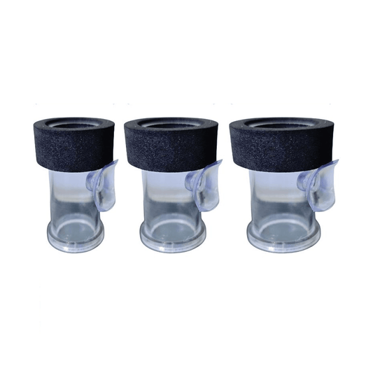 Acrylic 80-mesh brine shrimp feeding cup attached to tank wall