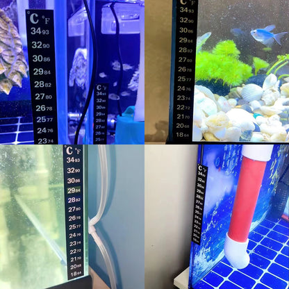 Thermometer Strip Adhesive Strip for Fish Tank, Digital Temperature Sticker for Aquarium, Liquid Crystal Sensor Thermometer