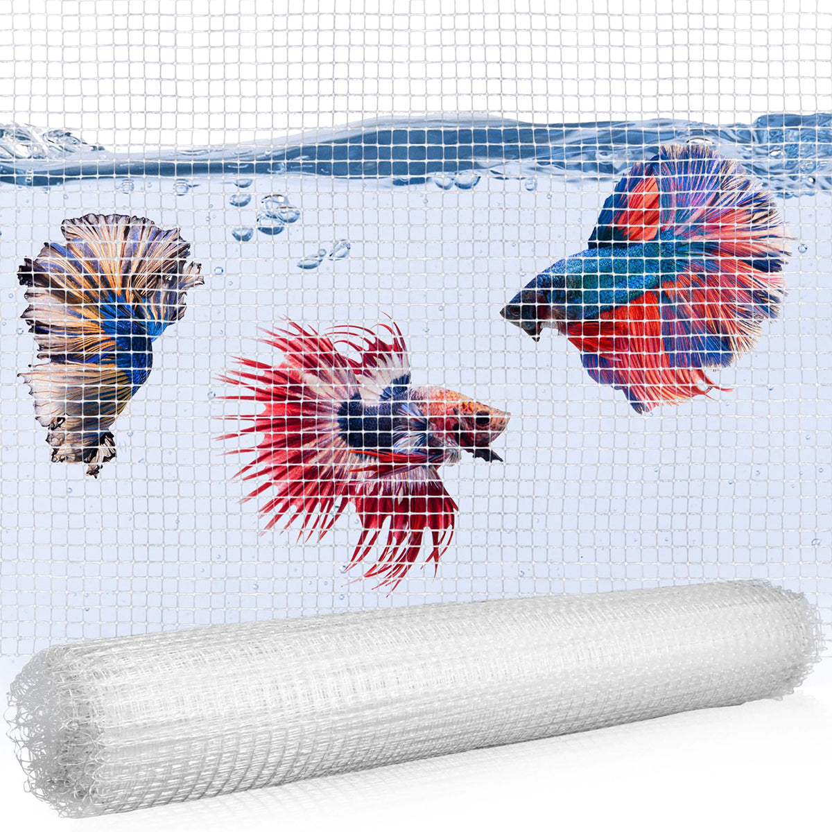 7PCS Aquarium Clear Mesh Netting, Aquarium Lid, Fish Net for Fish Tank Cover, Fish Tank Lid, Transparent Air Screen Top Cover Replacement for Aquarium Fish Tank Covering, Plastic Mesh Screen for Aquarium Net, Aquarium Top Cover, 100 X 120CM