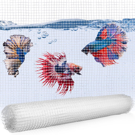 7PCS Aquarium Clear Mesh Netting, Aquarium Lid, Fish Net for Fish Tank Cover, Fish Tank Lid, Transparent Air Screen Top Cover Replacement for Aquarium Fish Tank Covering, Plastic Mesh Screen for Aquarium Net, Aquarium Top Cover, 100 X 120CM