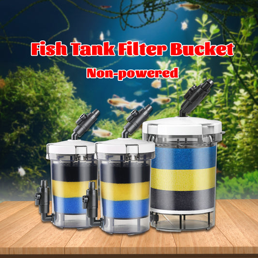 Aquarium External Pre-Filter Barrel, Non-Powered In-Line Mechanical Filter for Fish Tanks, Extends Main Filter Life, Freshwater & Saltwater, 3 Sizes (Requires Main Filter or Pump)