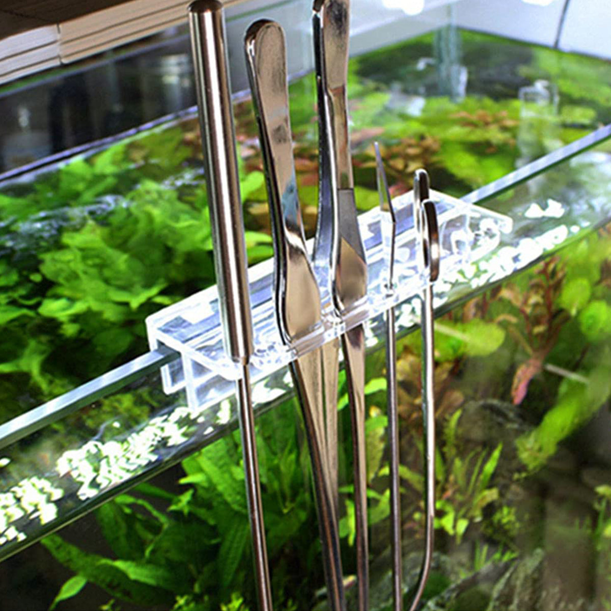 Aquarium Tool Holder Transparent Organizer Aquatic Plants Fish Tackle Storage Rack