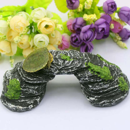 Realistic Resin Turtle Circular Basking Platform, Aquarium Landscape Decoration, Fits Various Turtle Tanks