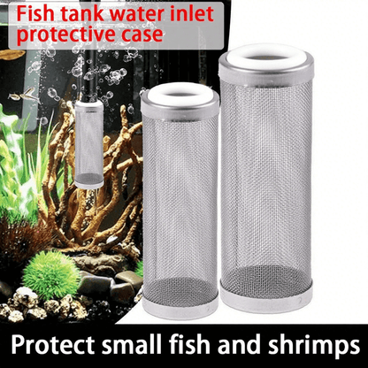 2PCS Aquarium Filter Intake Guard, Stainless Steel Mesh Inflow Aquarium Filter Guard Intake Cover for Shrimp and Fish, Water Inlet Protector 12/16MM