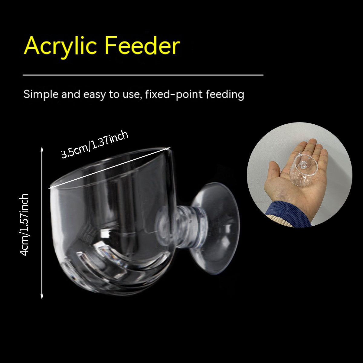 3PCS Aquarium Red Worm Fish Feeder, Transparent Suction Cup Fishes Feeding Cup Food Container for Feeding Shrimp Fish, for Aquarium or Small Fish, Turtle Aquarium(Acrylic  Hole Cup)