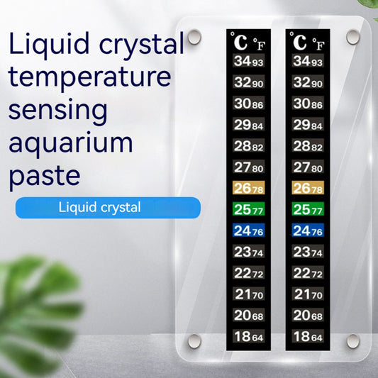 Thermometer Strip Adhesive Strip for Fish Tank, Digital Temperature Sticker for Aquarium, Liquid Crystal Sensor Thermometer
