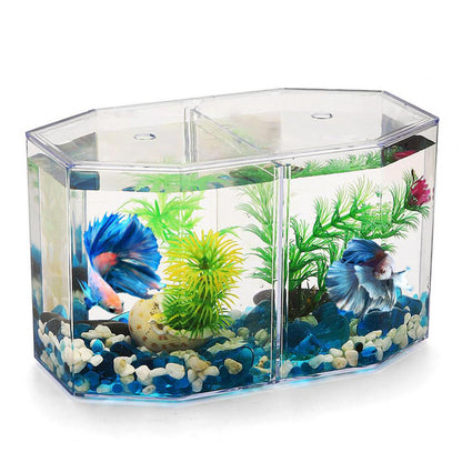 Aquarium Fish Breeder for Betta Small Aquarium Fish, Double-Compartment High-Permeability Isolation Multipurpose Box, Compartment Box Isolation Room for Guppies Mixed Breed