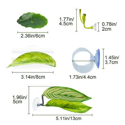 5PCS Betta Hammock & Fish Toys Set, Soft Aquarium Decor Plastic Plants that Won’t Damage Fishtail, Acrylic Tube Tunnel for Betta Fish Tank Decorations, Aquarium Hideout with Spare Suction Cups