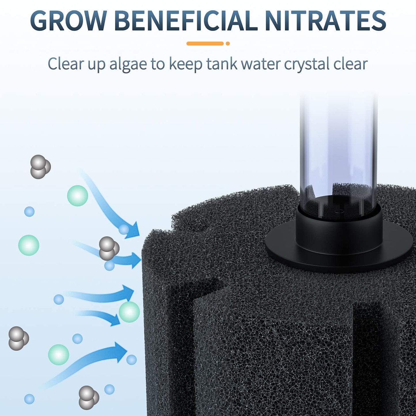 Aquarium Large Bio Sponge Filter Quiet Betta Fry Shrimp and Small Fish Foam Filter for Fish Tank up to 60 Gallon